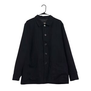 Northwest Territory Mens Black Chore Jacket Button Front Utility Coat Size M